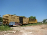 Cars stored on the woodyard spur